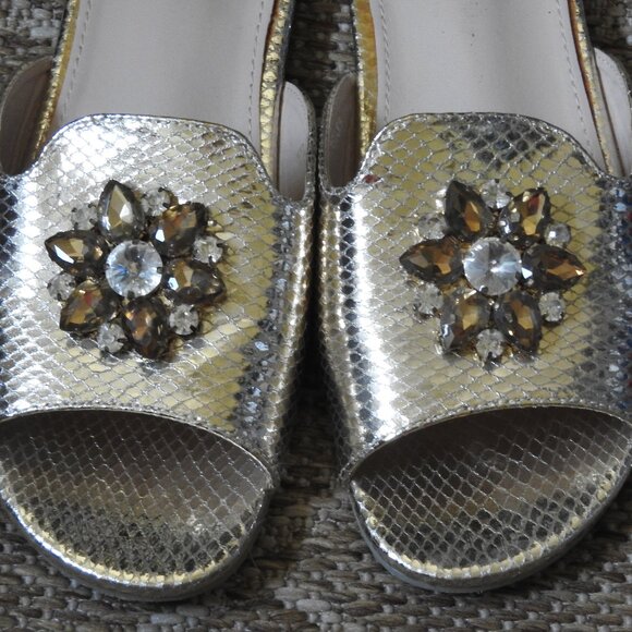 Beechtree Gold Embellished Slides, Size 39 - Picture 6 of 6